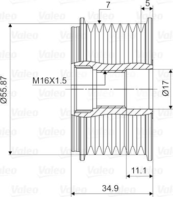 Valeo 588096 - Remskiva, generator xdelar.se