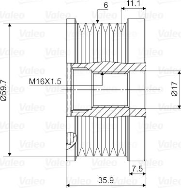 Valeo 588046 - Remskiva, generator xdelar.se