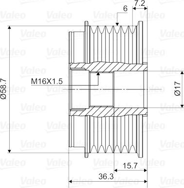 Valeo 588042 - Remskiva, generator xdelar.se