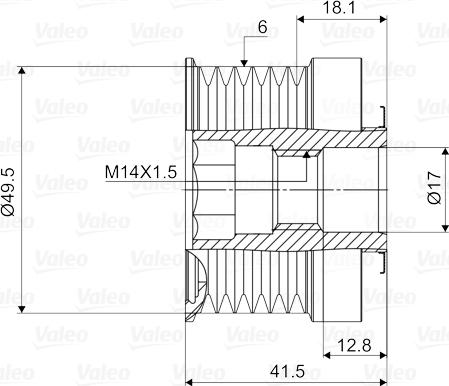 Valeo 588054 - Remskiva, generator xdelar.se