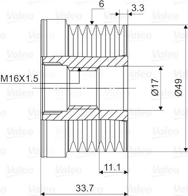 Valeo 588036 - Remskiva, generator xdelar.se