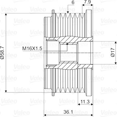 Valeo 588033 - Remskiva, generator xdelar.se