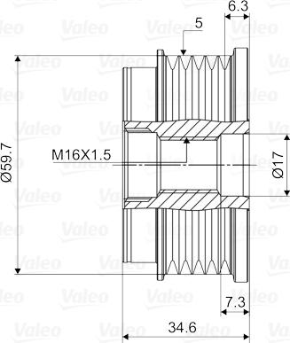 Valeo 588073 - Remskiva, generator xdelar.se