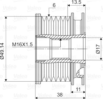 Valeo 588125 - Remskiva, generator xdelar.se