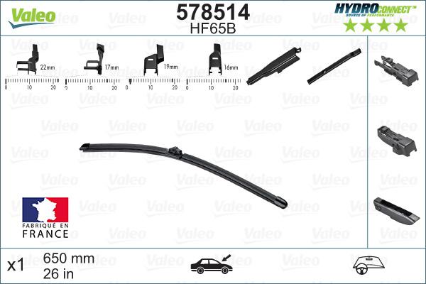 Valeo 578514 - Torkarblad xdelar.se