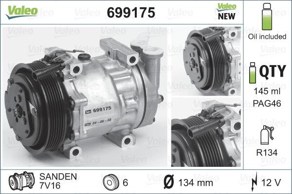 Valeo 699175 - Kompressor, klimatanläggning xdelar.se