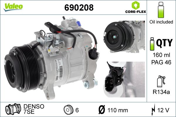 Valeo 690208 - Kompressor, klimatanläggning xdelar.se