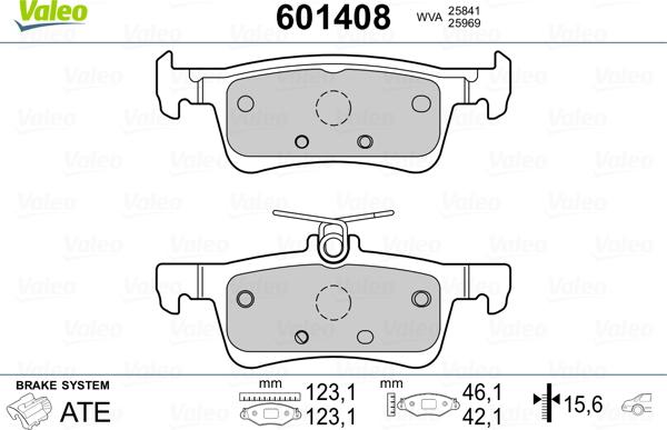 Valeo 601408 - Bromsbeläggssats, skivbroms xdelar.se