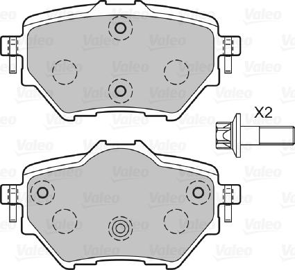 Valeo 601396 - Bromsbeläggssats, skivbroms xdelar.se