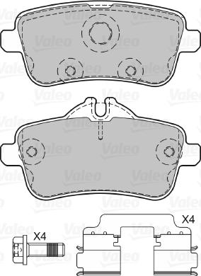 Valeo 601341 - Bromsbeläggssats, skivbroms xdelar.se