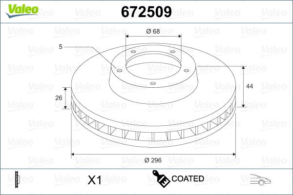 Valeo 672509 - Bromsskiva xdelar.se