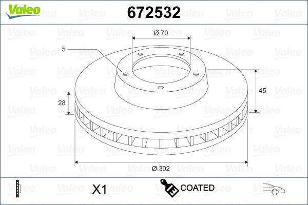 Valeo 672532 - Bromsskiva xdelar.se