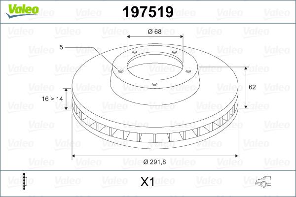 Valeo 197519 - Bromsskiva xdelar.se