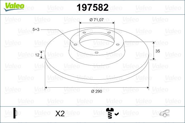 Valeo 197582 - Bromsskiva xdelar.se