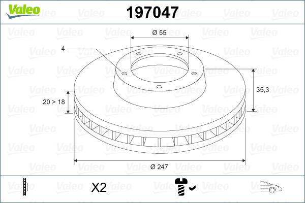 Valeo 197047 - Bromsskiva xdelar.se