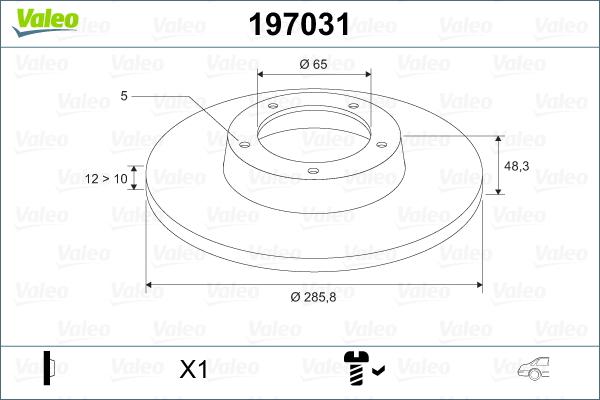 Valeo 197031 - Bromsskiva xdelar.se