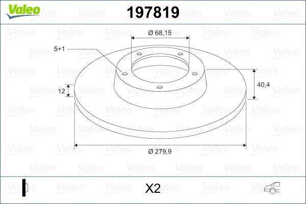 Valeo 197819 - Bromsskiva xdelar.se