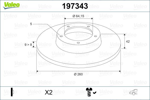 Valeo 197343 - Bromsskiva xdelar.se