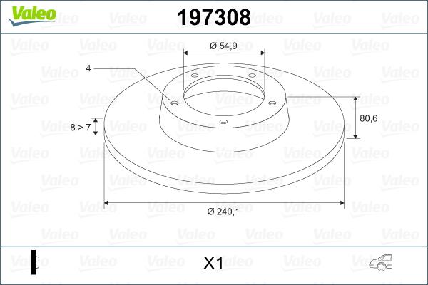 Valeo 197308 - Bromsskiva xdelar.se