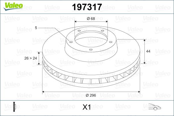 Valeo 197317 - Bromsskiva xdelar.se