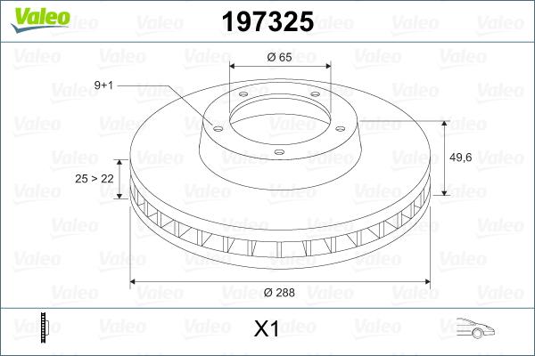 Valeo 197325 - Bromsskiva xdelar.se