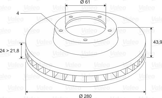 Valeo 186655 - Bromsskiva xdelar.se