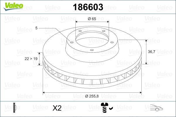 Valeo 186603 - Bromsskiva xdelar.se