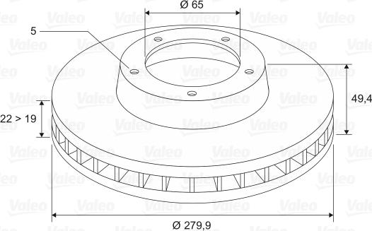 Valeo 186754 - Bromsskiva xdelar.se