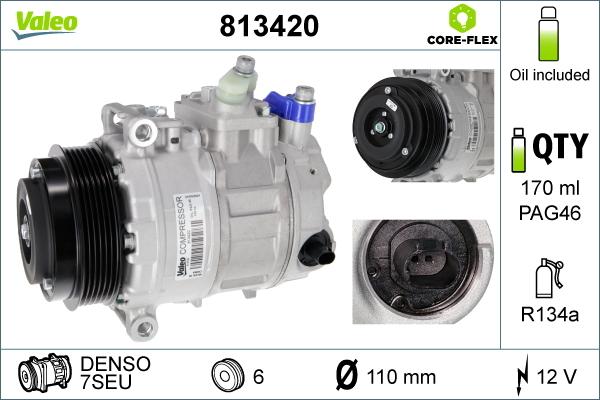 Valeo 813420 - Kompressor, klimatanläggning xdelar.se