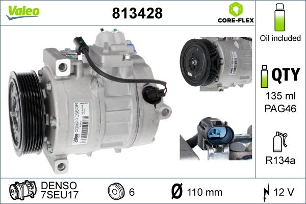 Valeo 813428 - Kompressor, klimatanläggning xdelar.se