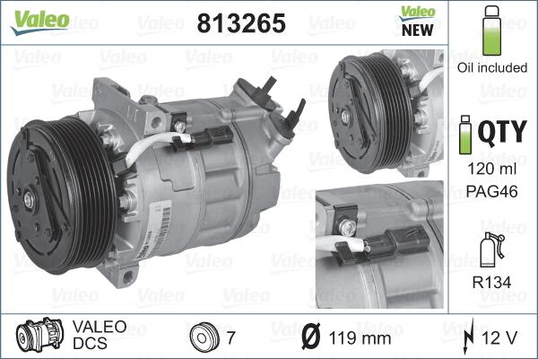 Valeo 813265 - Kompressor, klimatanläggning xdelar.se