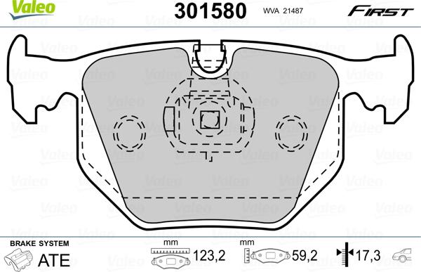 Valeo 301580 - Bromsbeläggssats, skivbroms xdelar.se