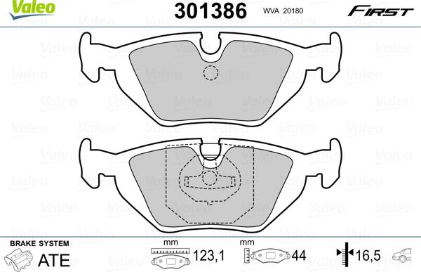 Valeo 301386 - Bromsbeläggssats, skivbroms xdelar.se