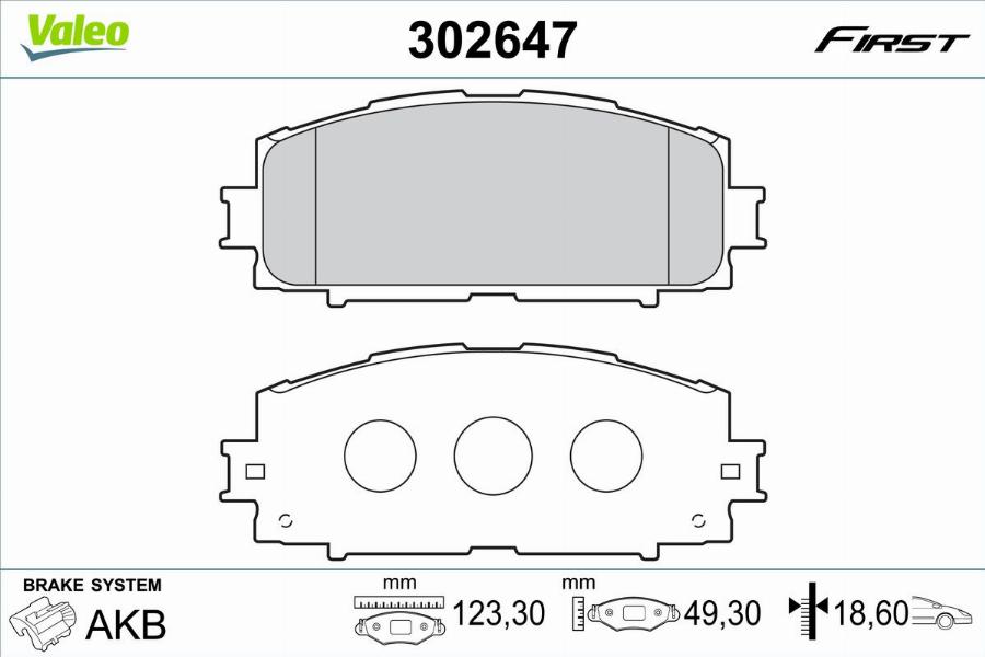 Valeo 302647 - Bromsbeläggssats, skivbroms xdelar.se