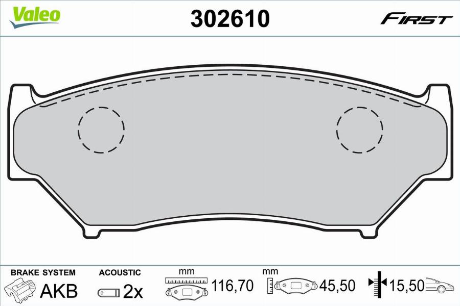 Valeo 302610 - Bromsbeläggssats, skivbroms xdelar.se