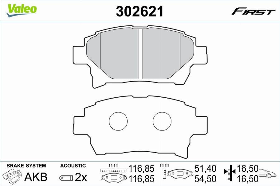 Valeo 302621 - Bromsbeläggssats, skivbroms xdelar.se