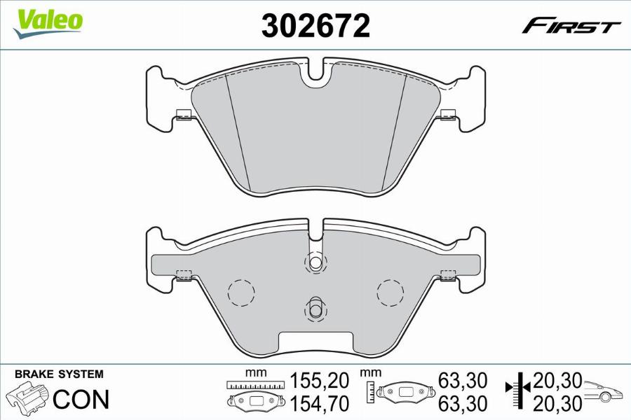 Valeo 302672 - Bromsbeläggssats, skivbroms xdelar.se