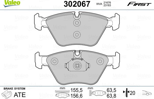 Valeo 302067 - Bromsbeläggssats, skivbroms xdelar.se