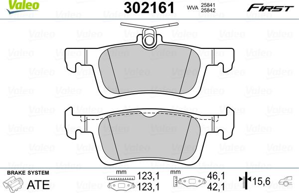 Valeo 302161 - Bromsbeläggssats, skivbroms xdelar.se