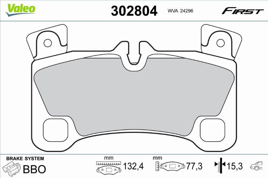 Valeo 302804 - Bromsbeläggssats, skivbroms xdelar.se