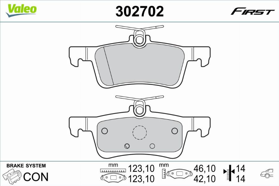 Valeo 302702 - Bromsbeläggssats, skivbroms xdelar.se