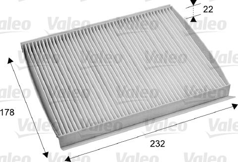 Valeo 715686 - Filter, kupéventilation xdelar.se