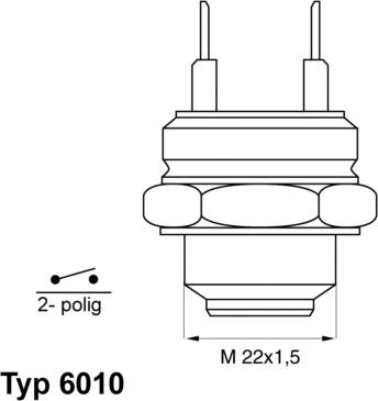 WAHLER 6010.95D - Termokontakt, kylarfläkt xdelar.se