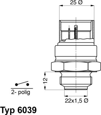 WAHLER 6039.95D - Termokontakt, kylarfläkt xdelar.se