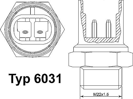 WAHLER 6031.105D - Termokontakt, kylarfläkt xdelar.se