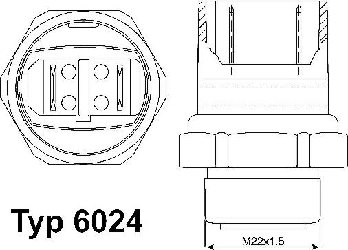 WAHLER 6024.95D - Termokontakt, kylarfläkt xdelar.se