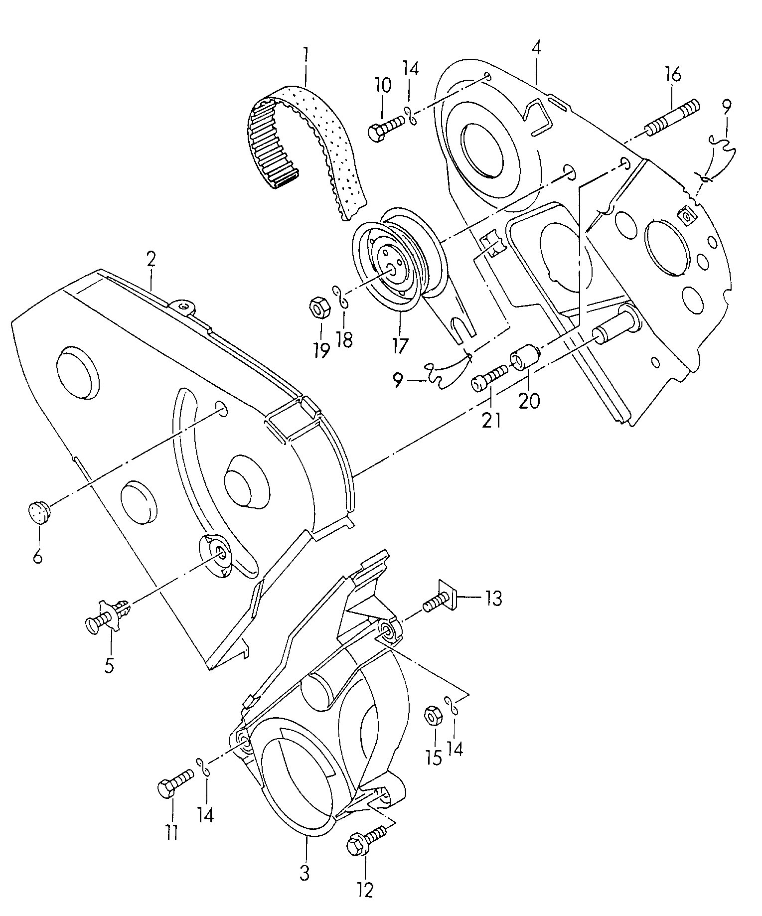 VW 028 109 243 F - Spännrulle, tandrem xdelar.se