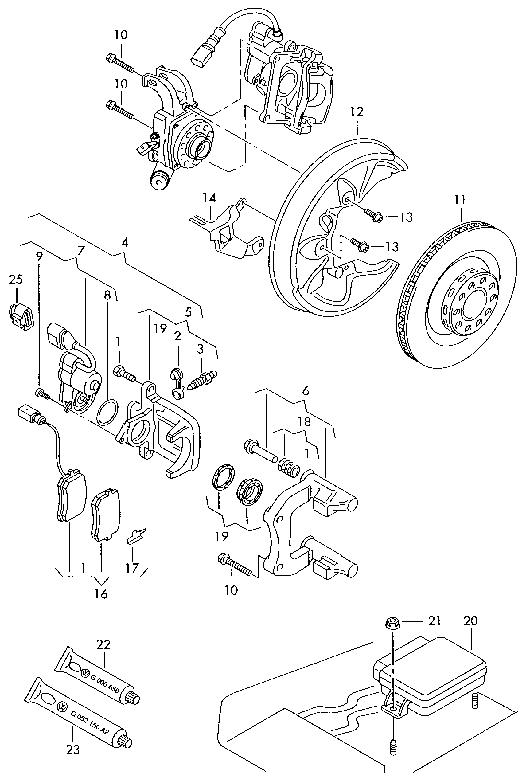 AUDI 4F0 698 451 D - Bromsbeläggssats, skivbroms xdelar.se