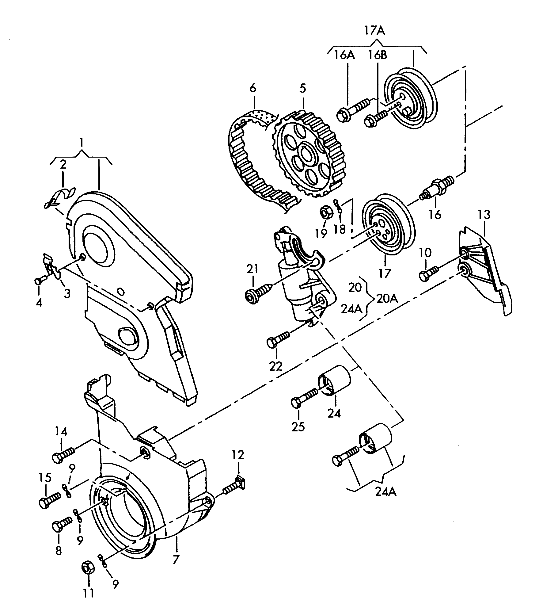 VAG 058109243D - Spännrulle, tandrem xdelar.se