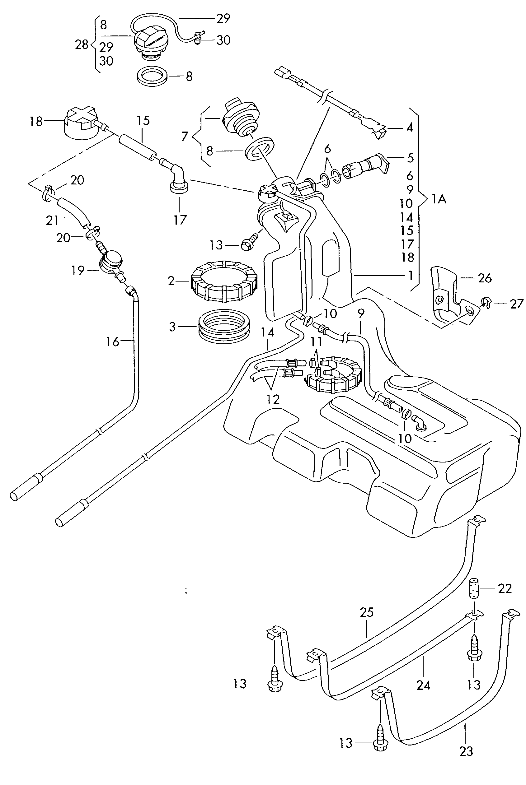 VAG 8E0 201 550 - Lås, bränsletank xdelar.se